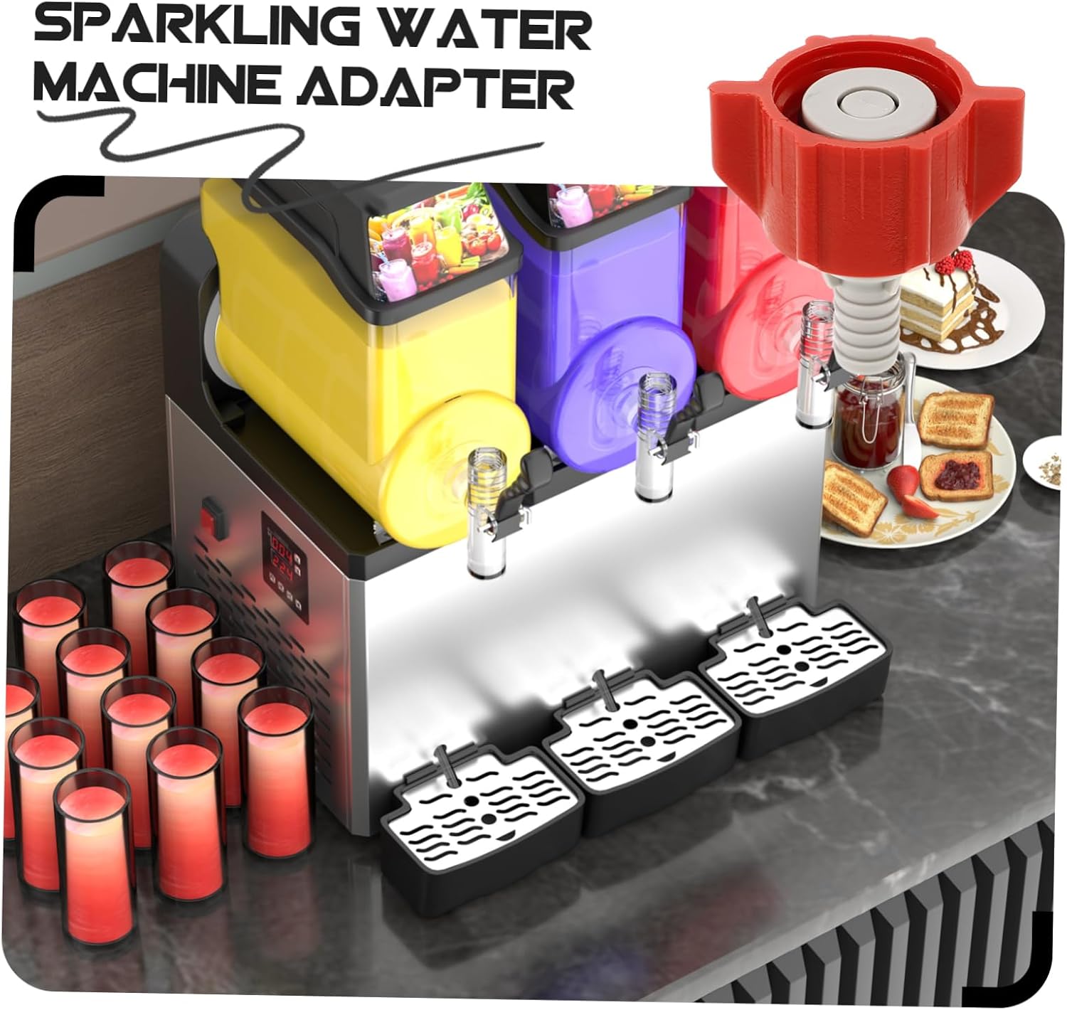 Reusable Bib Connector for Soda Water Machines Versatile Adapter for Home Beverage Creation Stylish Design Material for Carbonated Drink Preparation