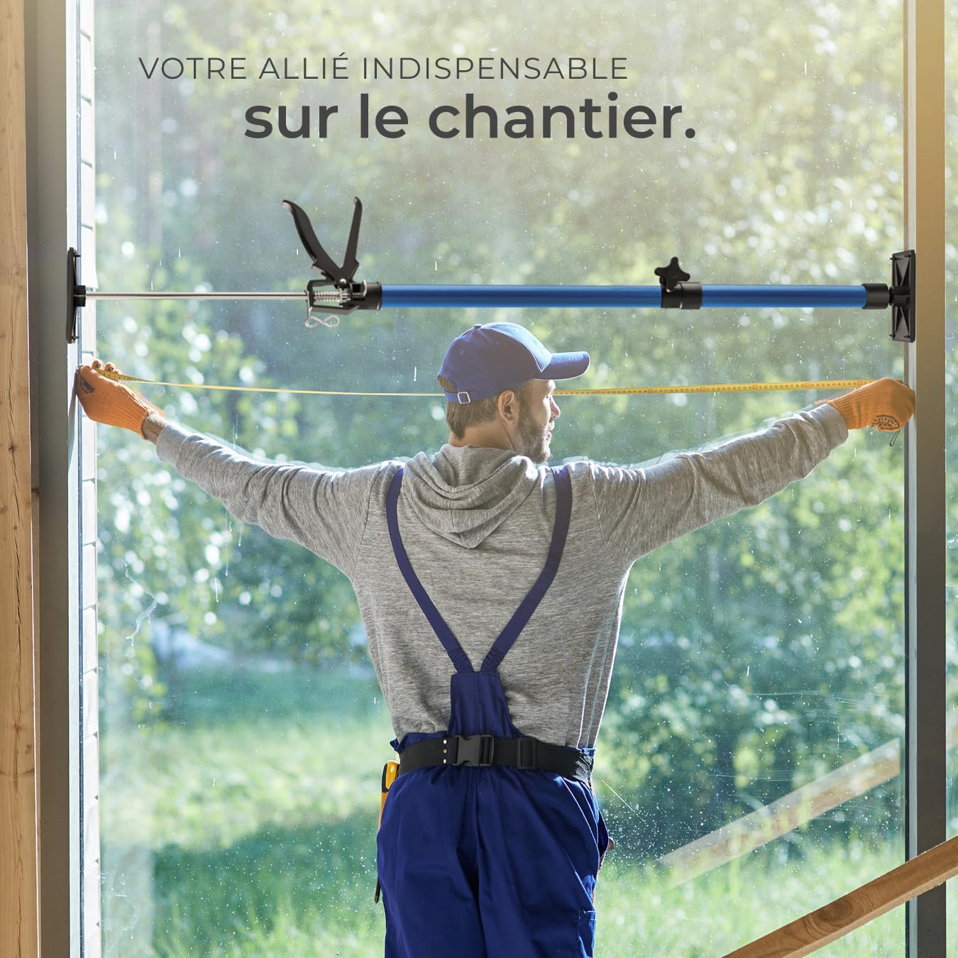 tectake® Lot de 6 Etais telescopique, Etai telescopique Soutien de porte, réglable en hauteur de 51 à 115 cm, Charge max. 30kg par Etai de soutien, Fixation rapide, Bricolage, Construction, Bleu