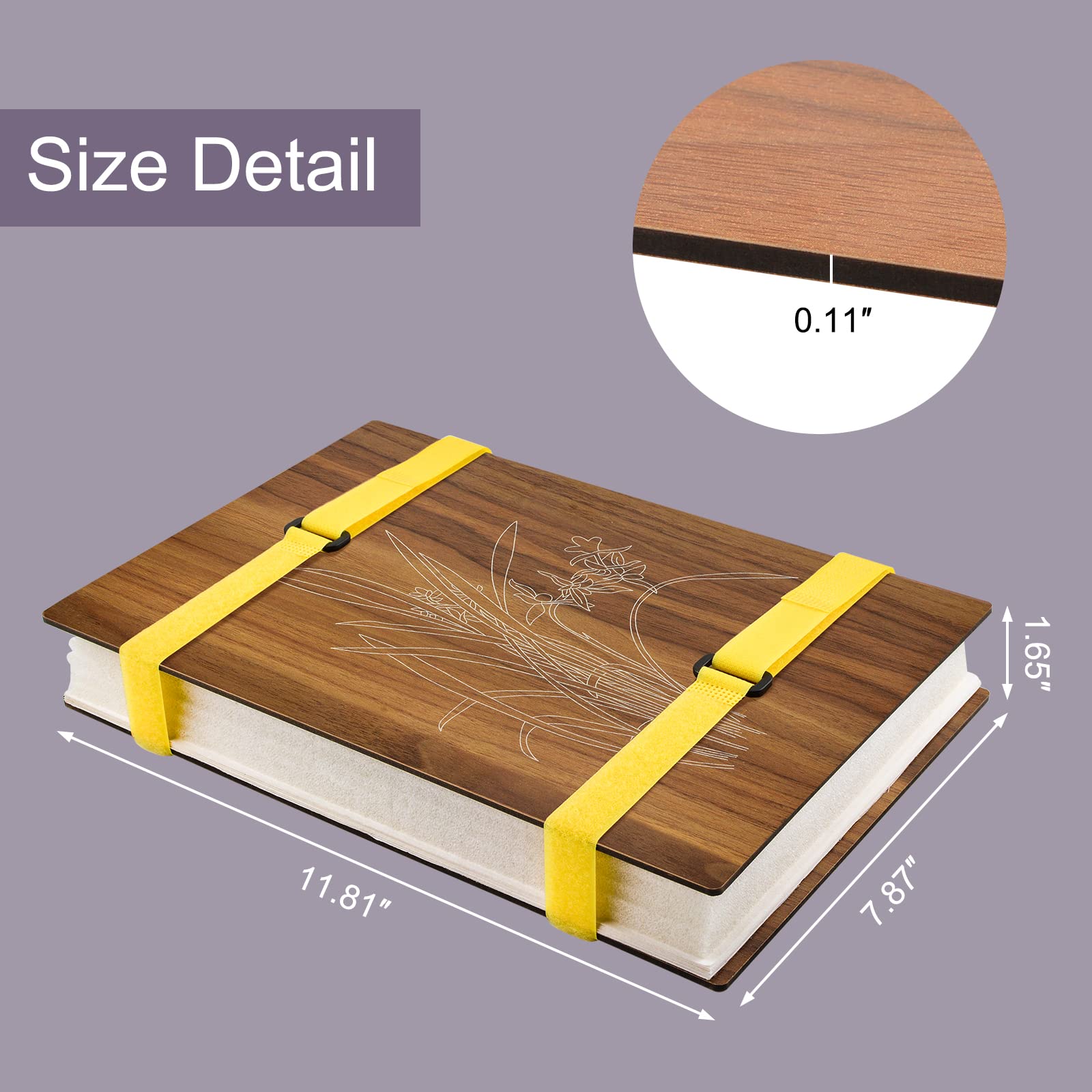 WANDIC Kit de prensa de flores, libro avanzado de prensa de plantas, kit de arte de madera grande para manualidades, especímenes, aprendizaje al aire libre, orquídea