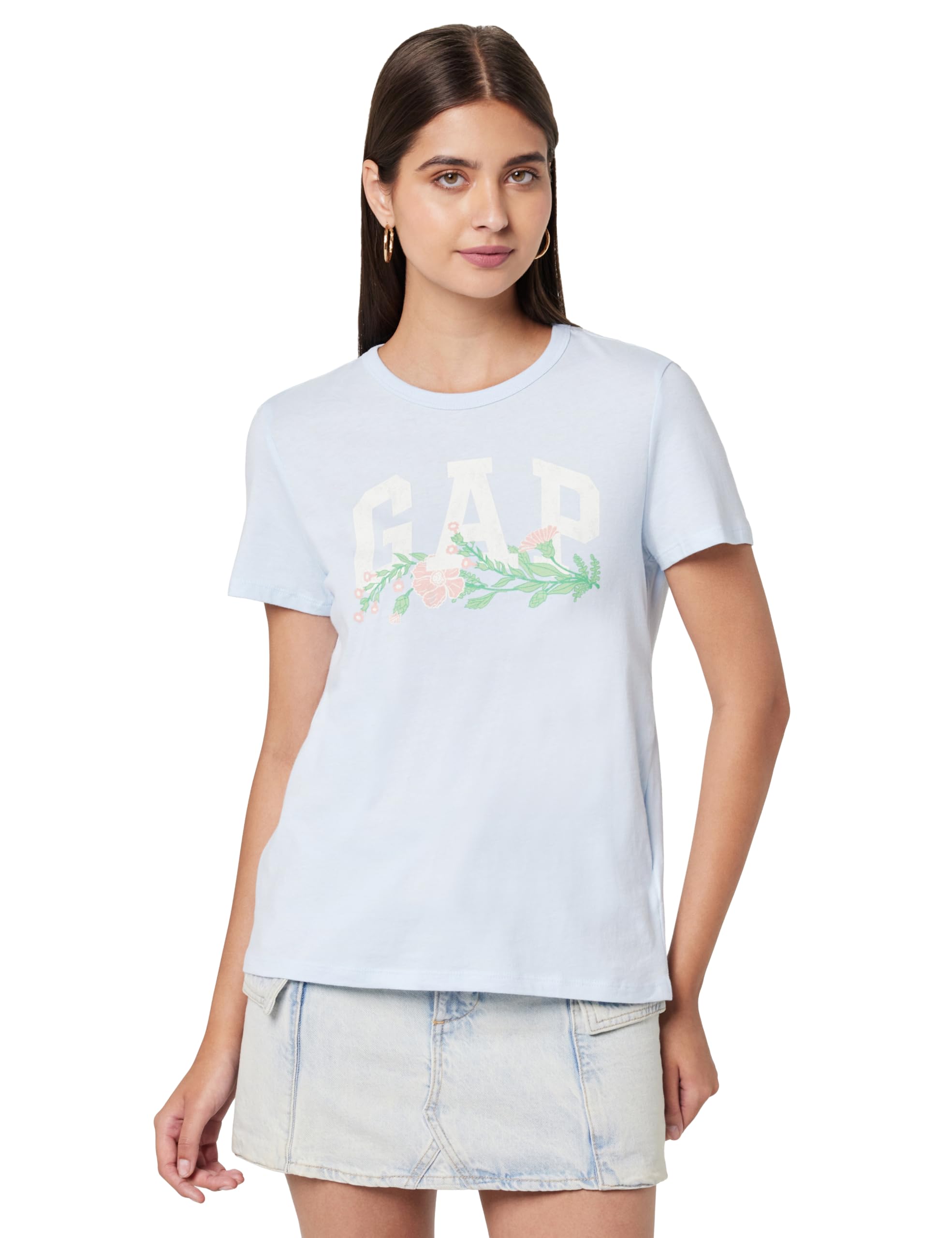 SNITCH Women Relaxed Fit Short Sleeves Round Neck T-Shirt in neutral