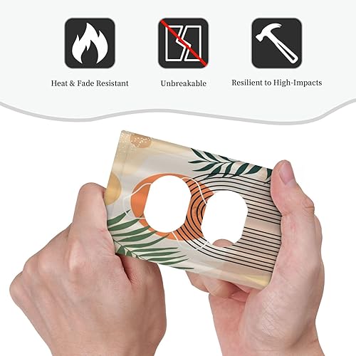 Miniatura 6 de Planta verde abstracta bohemia de eucalipto de 1 cuadrilla, cubierta decorativa de pared dúplex individual, placa de pared eléctrica para