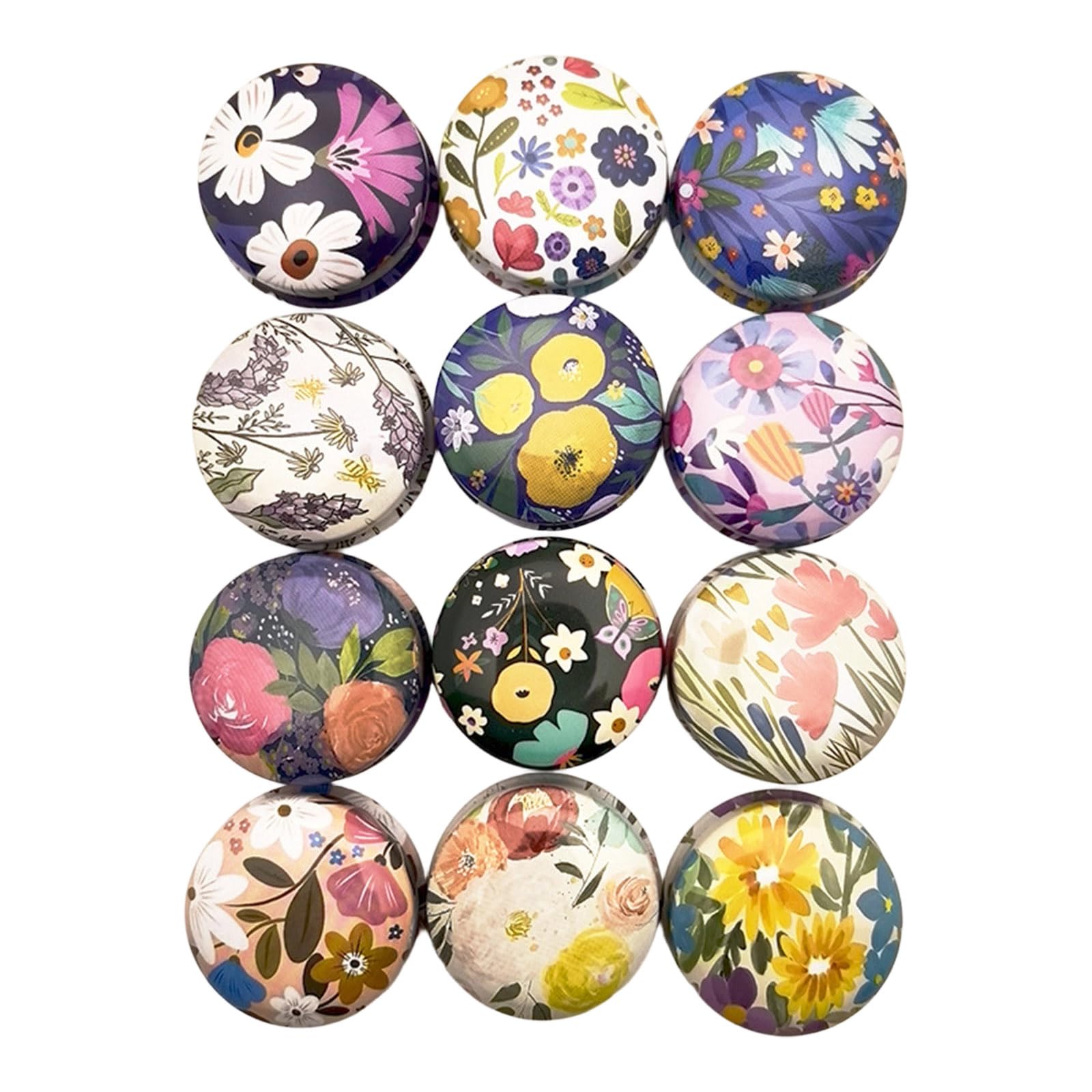 Jazuaiao Round Metal Boxes in Florals Design Multipurpose for Home Decoration and Gift Packaging Sewing Accessory Planner