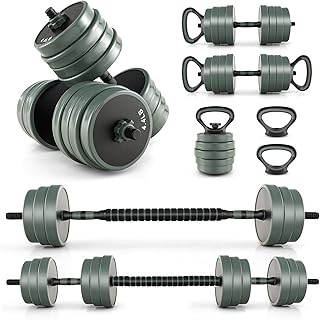 GYMAX Adjustable Dumbbell Set, 4 in 1 Free Weight Set with Connector, 92LBS Used As Dumbbells, Barbells, Kettlebells, Push up Stands, Weight Lifting Training Equipment for Home Gym Workout Exercise