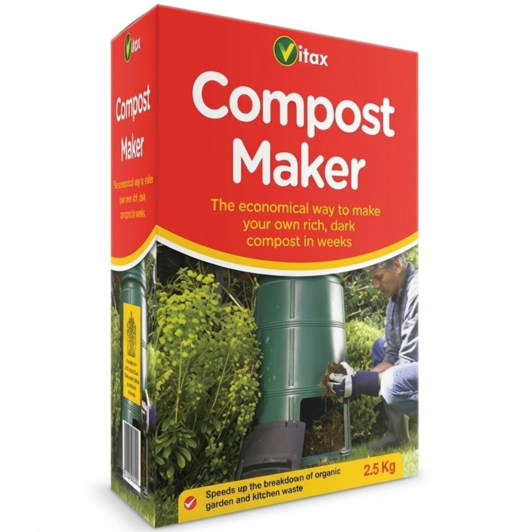 Vitax Compost Maker 2.5kg – High-Strength Compost Accelerator – Speeds Up Organic Waste Breakdown – Transforms Grass, Leaves & Kitchen Scraps into Nutrient-Rich Soil – Eco-Friendly Waste Digester