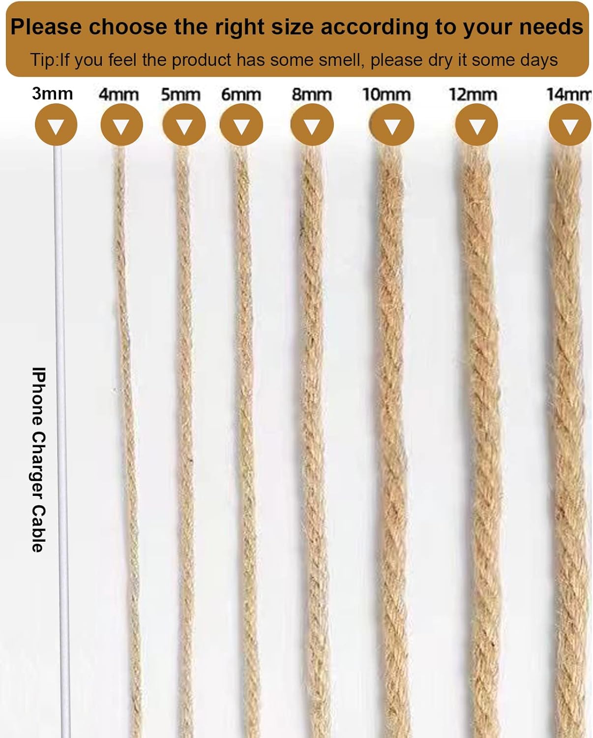 review Natural Jute Twine Hemp String for Cat Scratcher Post, 164FT, 8MM, Multipurpose Use