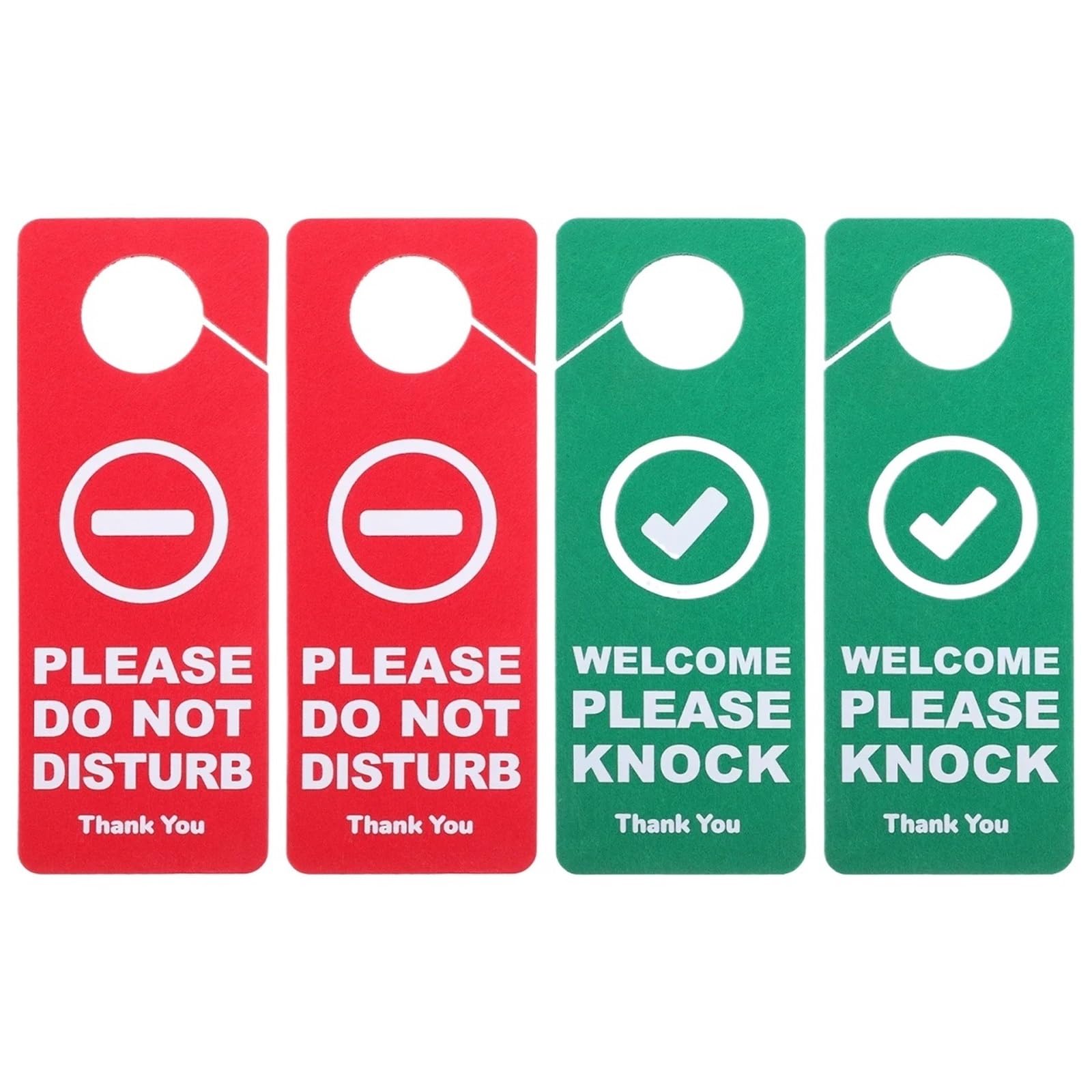 Door Handle Hanging Sign 4Pcs Felt Do Not Disturb Door Hanger Sign Please Knock Welcome Handle Hanging(Type A)