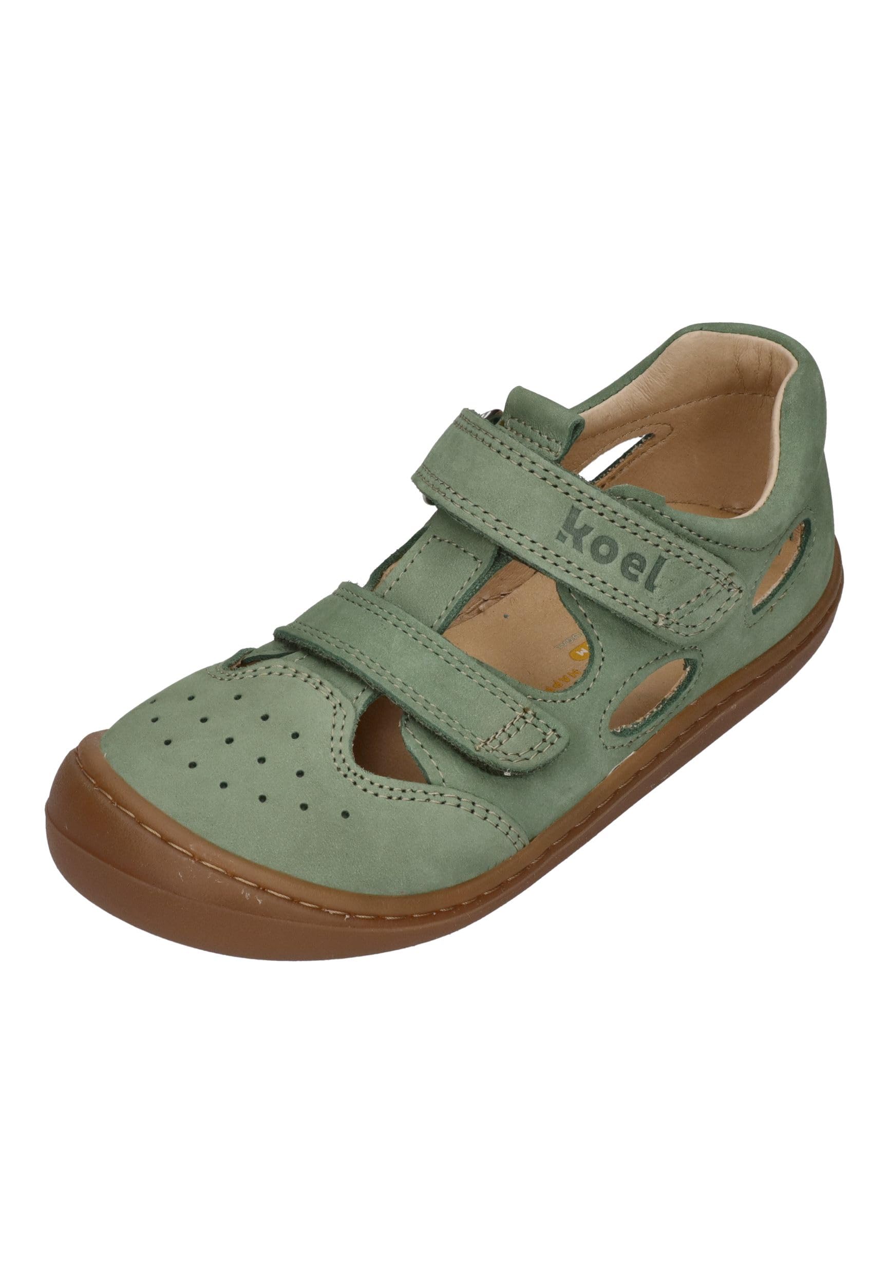 Koel Sandali primi passi Barefoog BEP pelle verde, Oliva, 29 EU