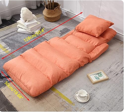 Miniatura 4 de Silla de brazo de piso con soporte de espalda, cuello, lumbar y piernas, ajuste de 3 secciones, sillas reclinables para dormitorio, silla de juego