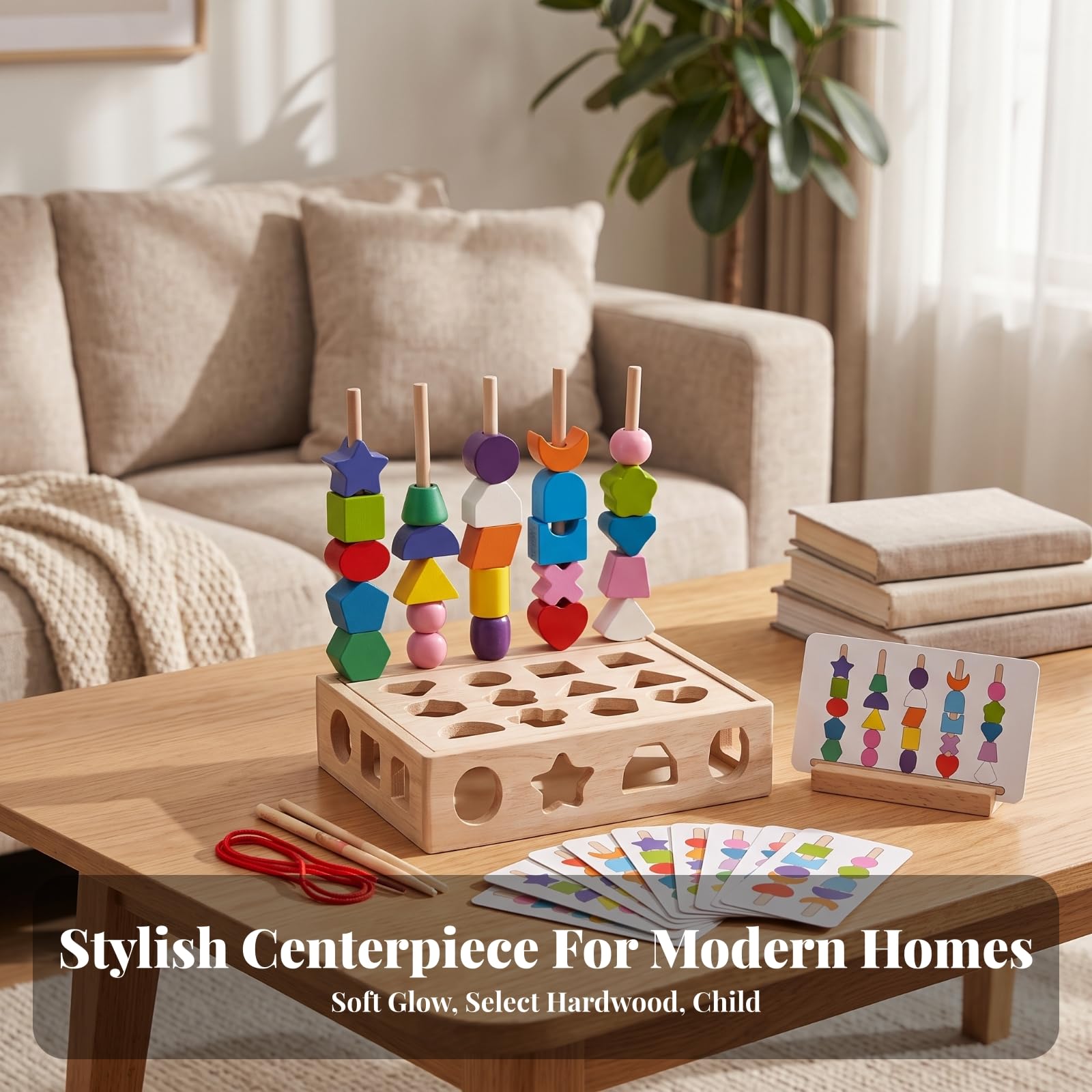 Gioco con Forme Geometriche in Legno | Educativo, Gioco pedagogico con Forme Geometriche, Didattico, per Casa, Stile B