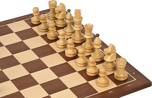 Miniatura 24 de Reproduced Romanian-Hungarian National Tournament Chess Pieces – 3.8" King, Handcrafted in Ebonized & Natural Boxwood – Luxury Staunton Wooden Chess