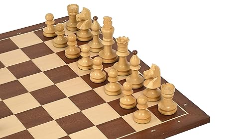 Vista 15 de Reproduced Romanian-Hungarian National Tournament Weighted Chess set in Indian Rosewood & Natural Boxwood chess pieces Handmade Chess Set