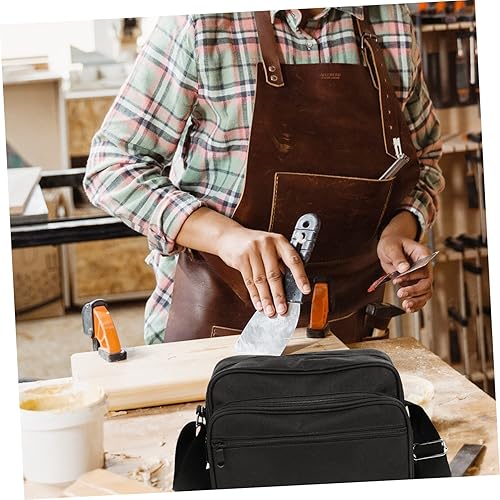 Miniatura 6 de Angoily Bolsa de herramientas de lona, bolsa cruzada para electricistas, mecánicos, organizador multifuncional para herramientas