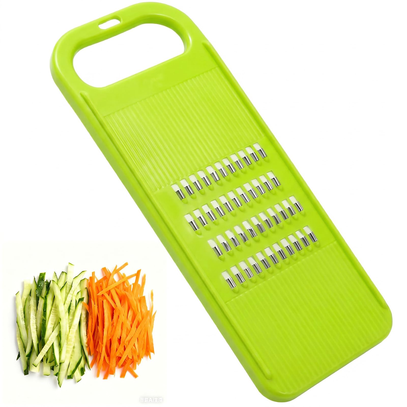 Carrot Shredder Carrot Grater Vegetable Grater Cabbage Shredder Julienne Slicer Julienne Cutter for Kitchen Stainless Steel Blades for Carrots Potatoes Cucumbers Cheese Salad Slicer (Neon Green)