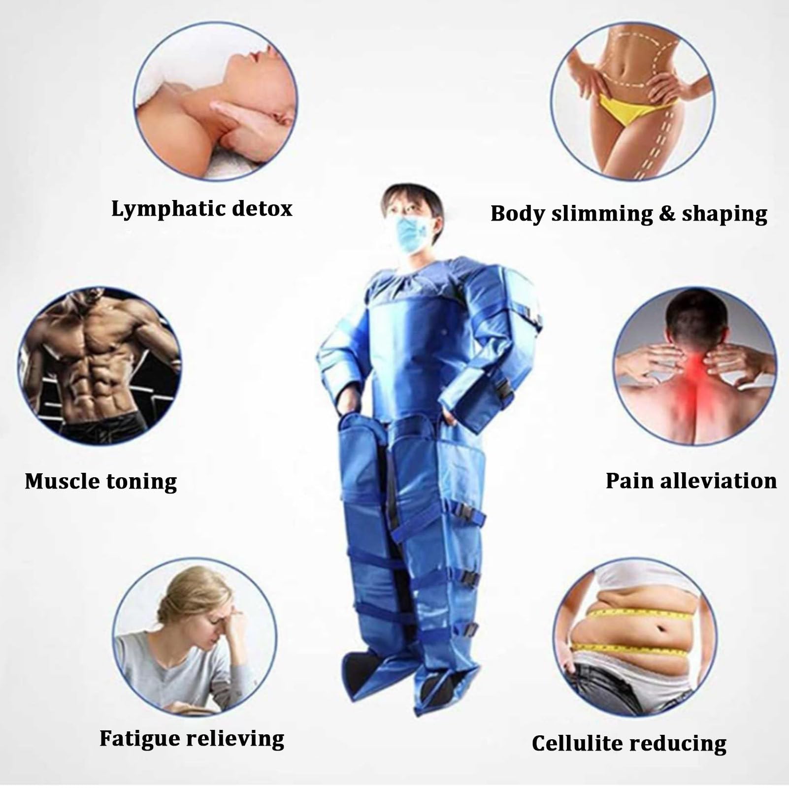 Máquina profesional de drenaje linfático con masaje de aire a presión, masaje desintoxicante para piernas, cintura y brazos, instrumento de belleza para esculpir el cuerpo y adelgazar.