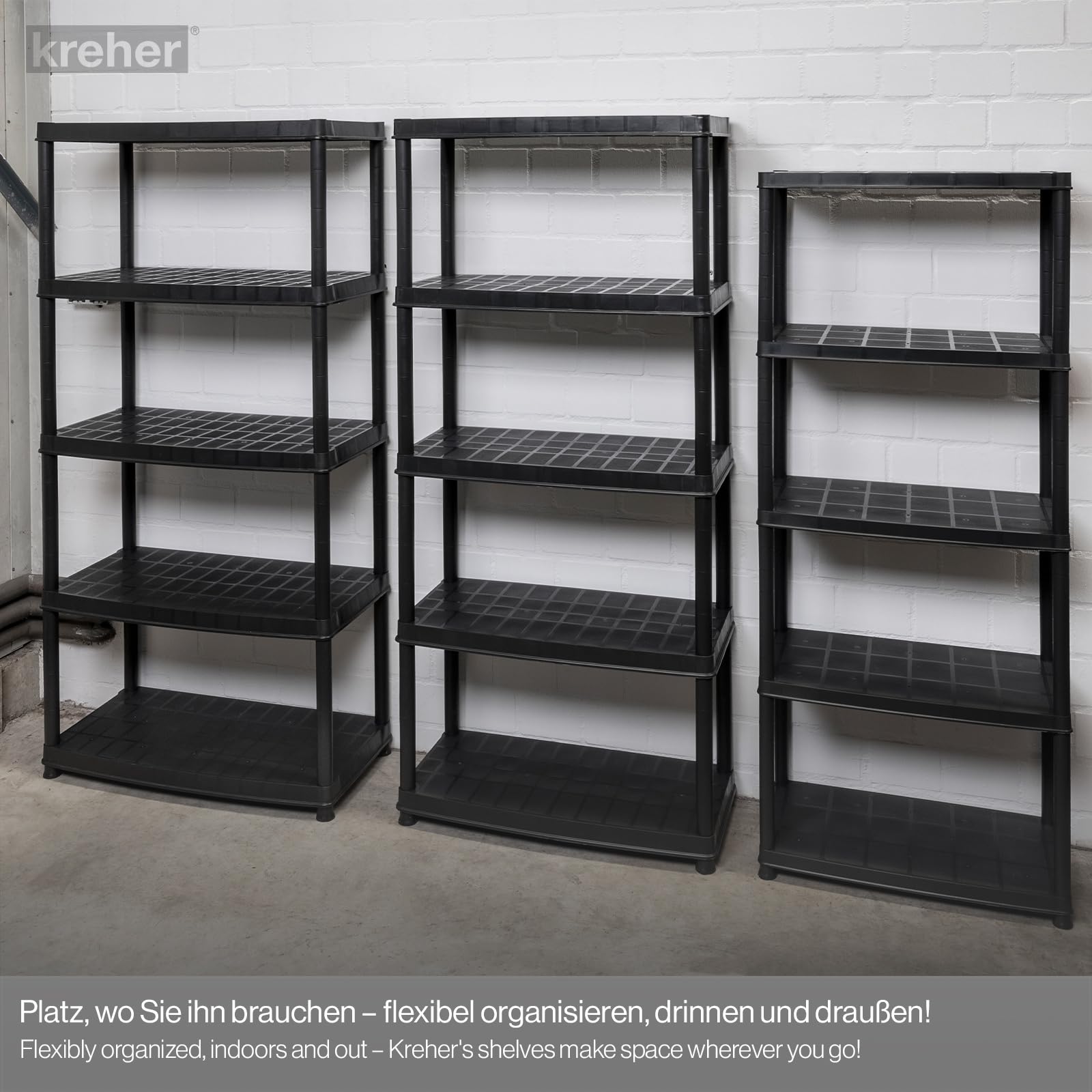 Kreher XL Schwerlastregal zum Schnäppchenpreis! 92,5 x 45,8 x 141 cm mit 4 Böden und 280 kg Gesamtbelastung! TÜV Rheinland