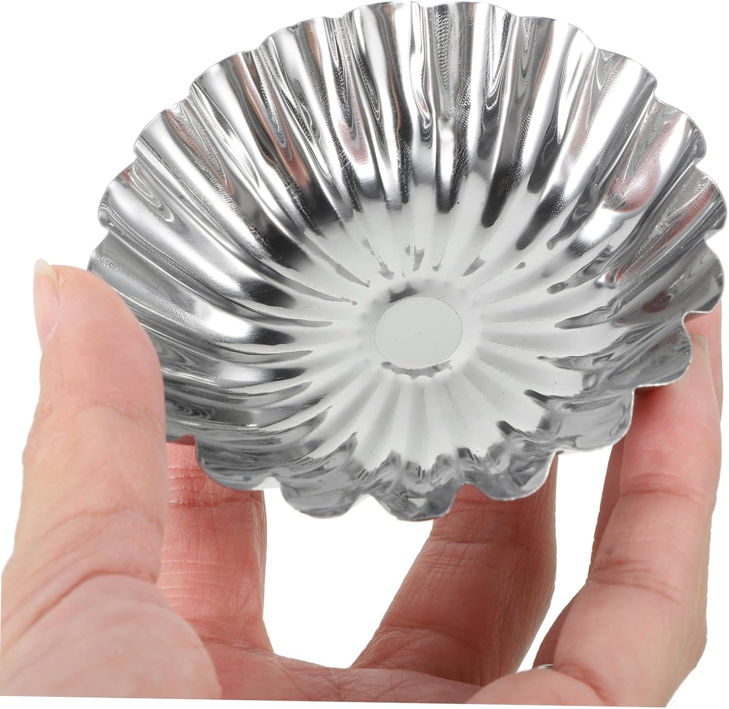 50PCS Stainless Steel Egg Tart Molds Tart Molds Pies and Cupcakes for Home Restaurant and Bakery Use