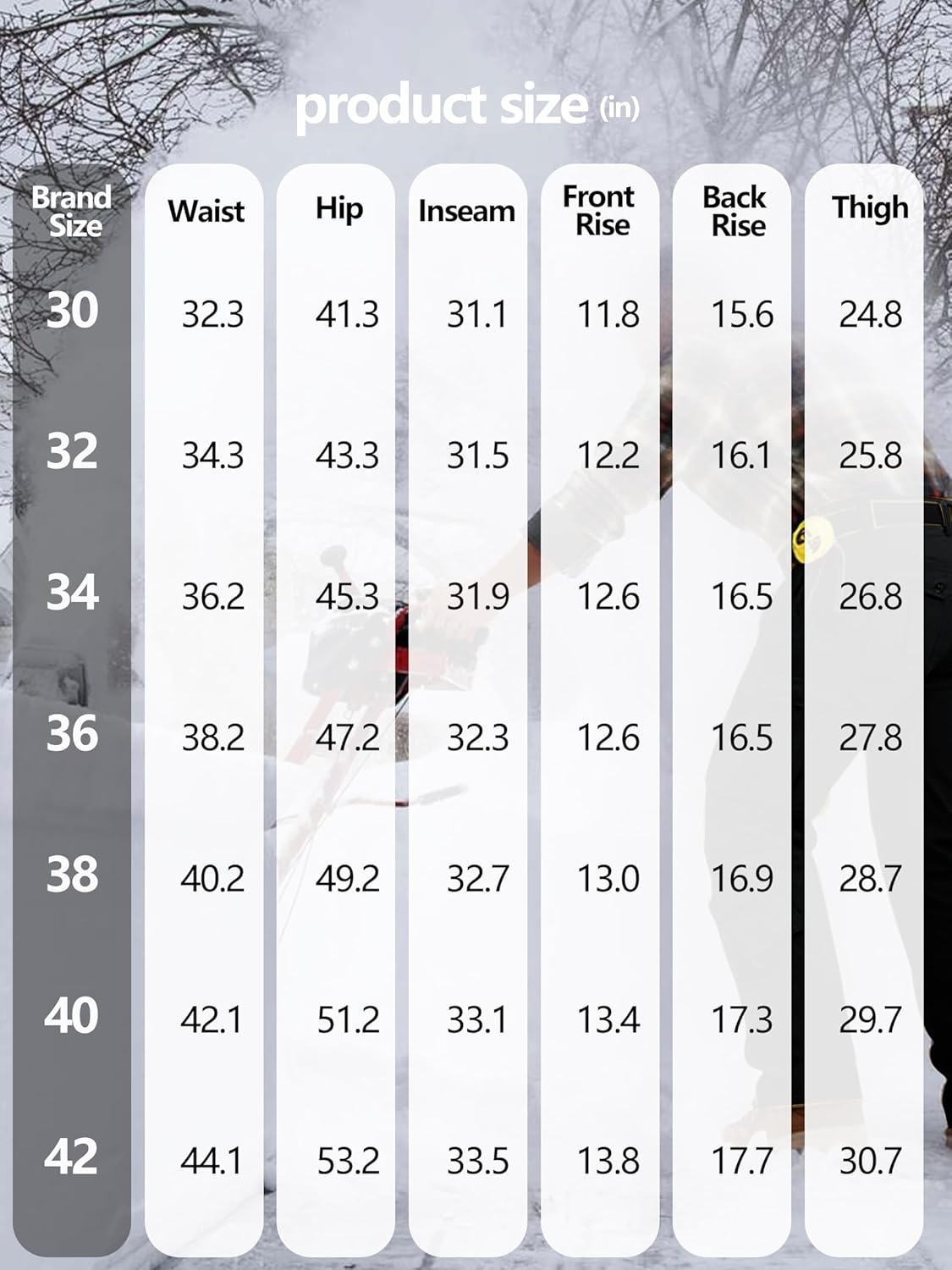 Men's Fleece Lined Hiking Cargo Pants,Winter Insulated Work Pants Mens Tactical Warming Trousers Snow Ski Safari(No Belt) - Image 7