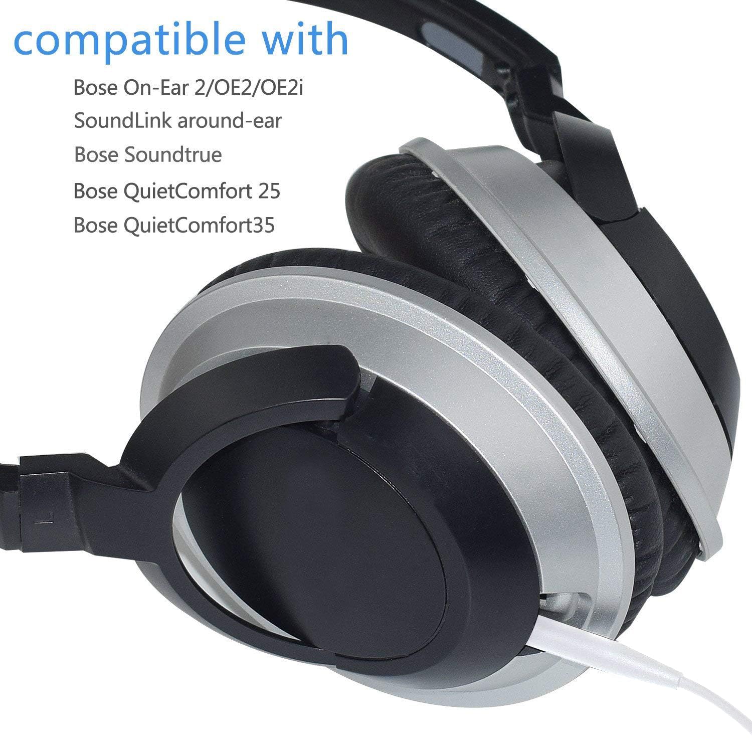 Câble de remplacement audio stéréo pour casque Bose oe2 / oe2i / AE2 / QC25 QC35, connecteur 3,5 mm – 2,5 mm (Blanc)