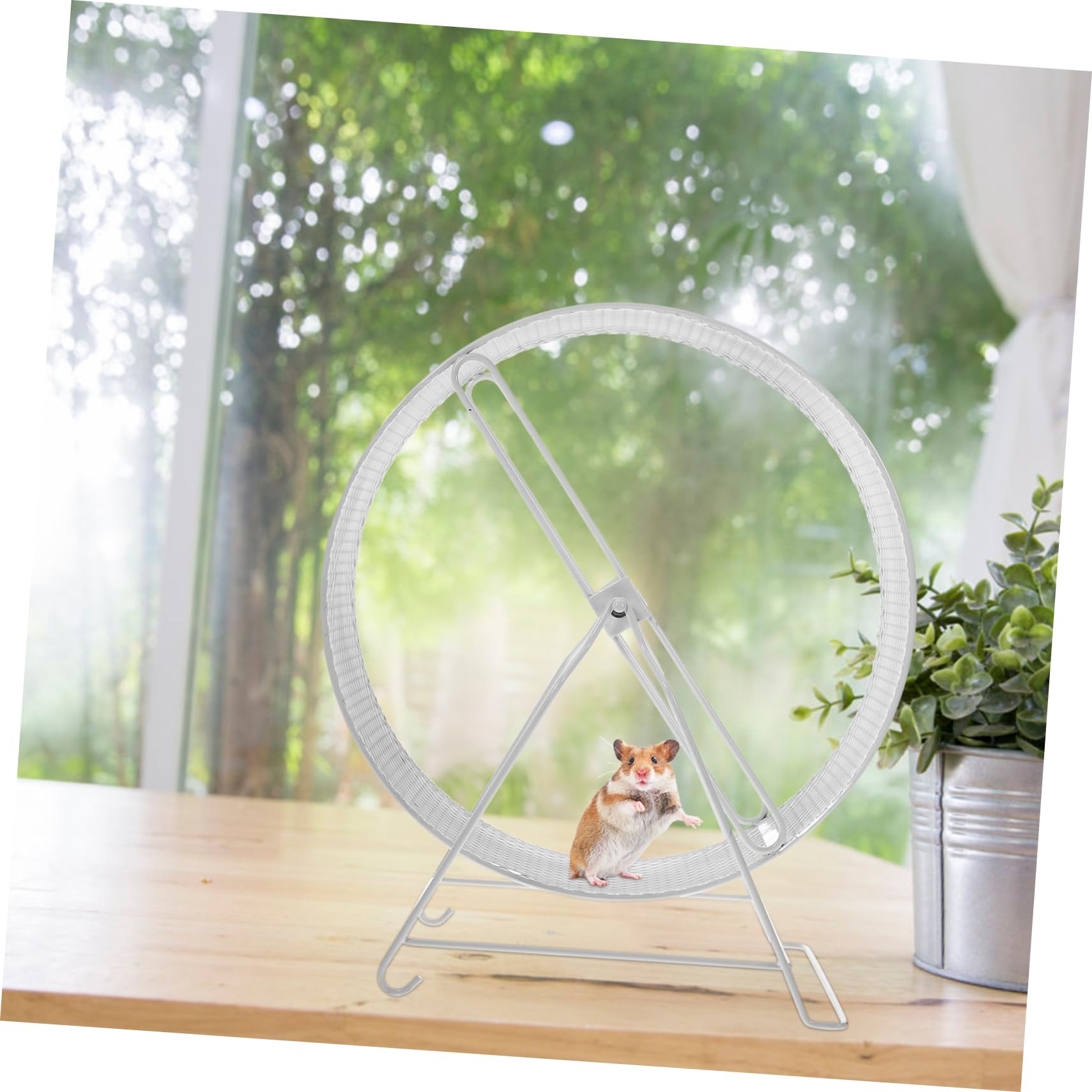 Happyyami Ruota da Corsa Silenziosa in Ferro Bianco con Funzionamento Sicuro per Criceti e Piccoli Animali e Adatta per Esercizi Domestici