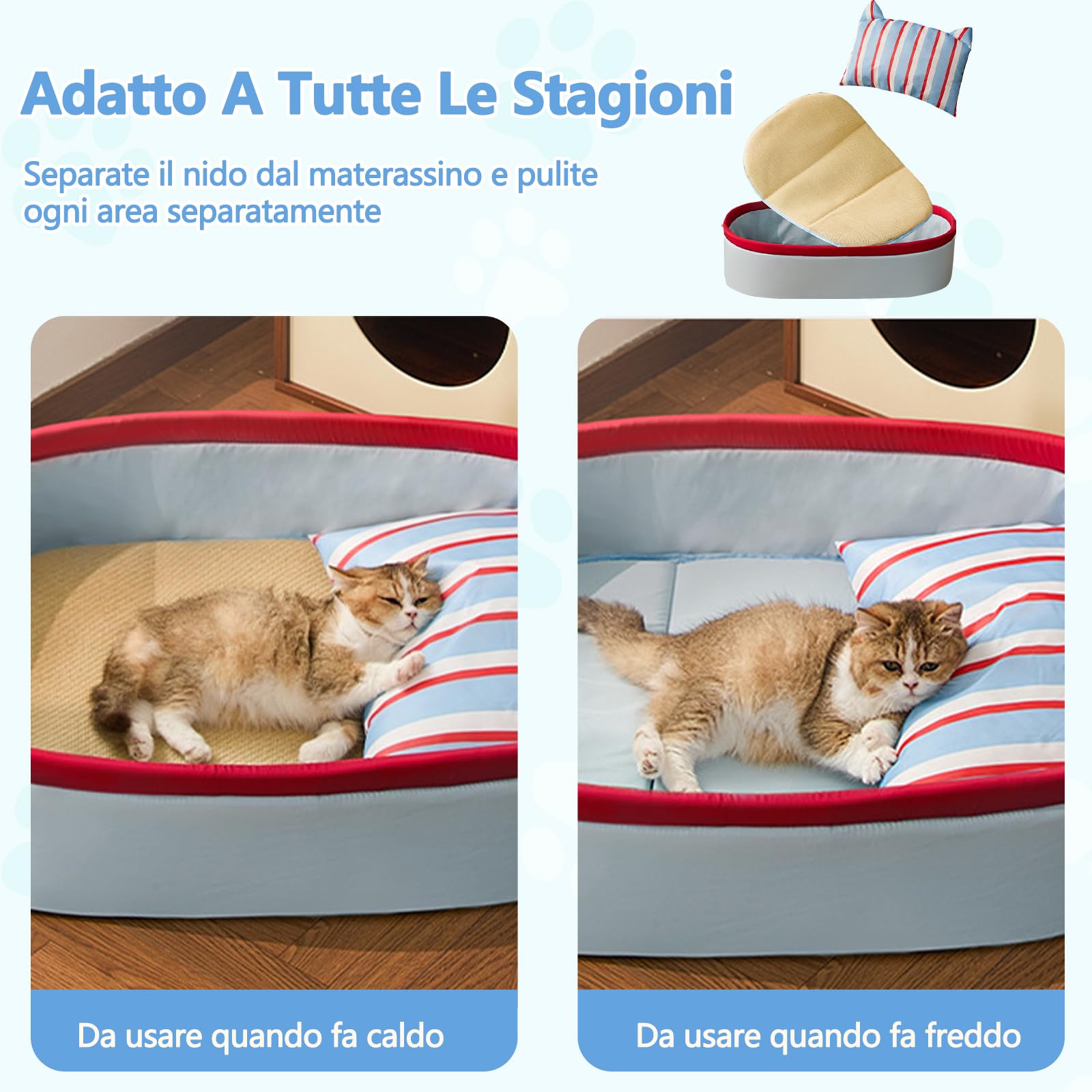Galatée Cuccia Rinfrescante Ovale Per Animali Domestici (L, Blu)