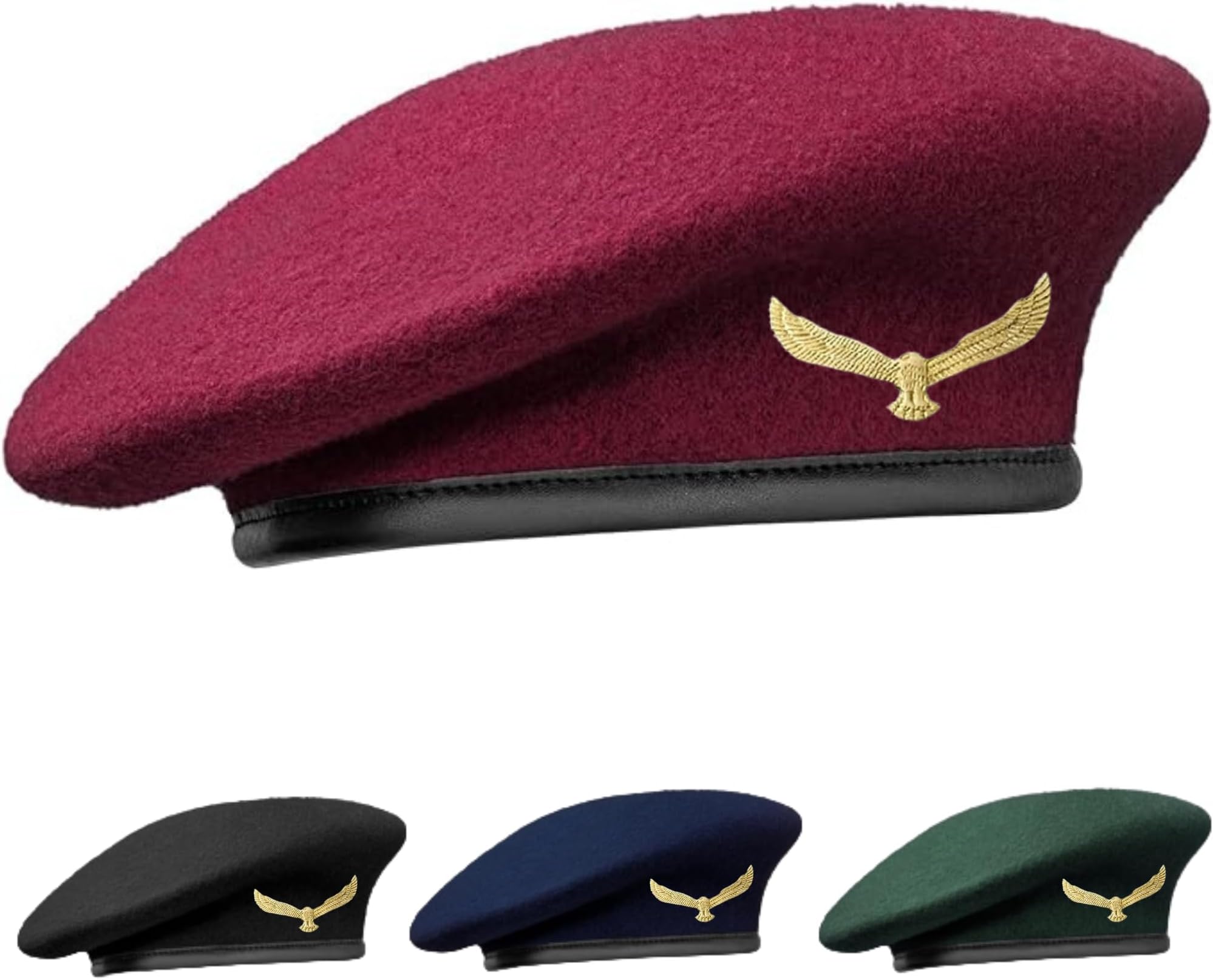 SILAK Traditional Army Style Cap with Metal Eagle Badge – Che Guevara Inspired, Woolen French Beret Hat for Men and Women