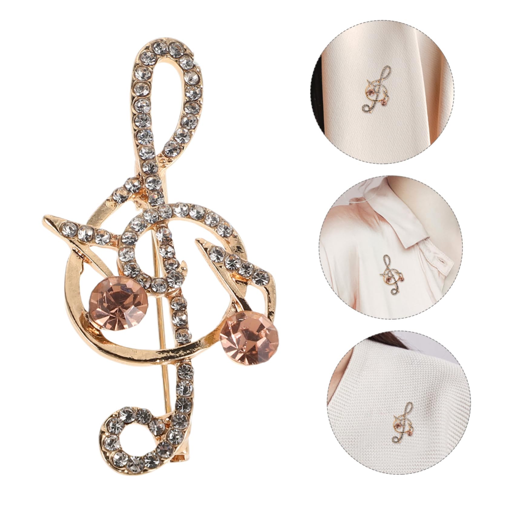 Spille a Forma Musicale, Accessori per Festival, Abito in Metallo, Abbigliamento Decorativo da Uomo, Nota Musicale, Diamante