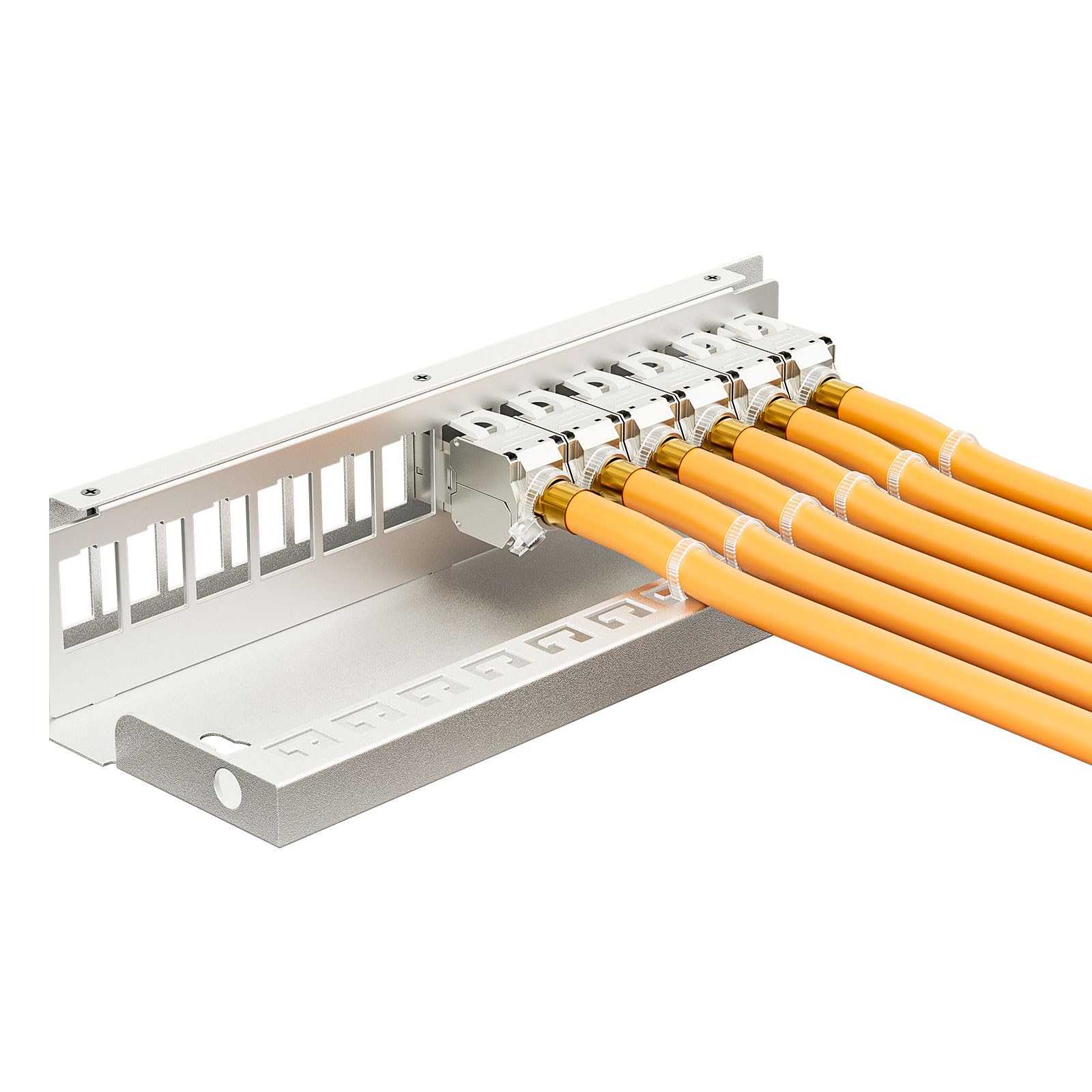 FGB Pannello patch CAT7 a 12 porte con 12 moduli jack Keystone CAT.7 RJ45 | 10 Gbps, pannello di distribuzione STP per rete LAN DSL, compatibile CAT6, CAT6a, CAT7, CAT8, cavo di rete