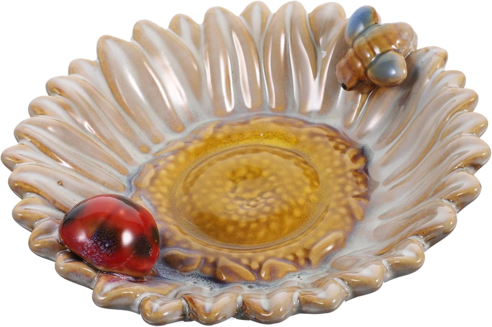 Levemolo Ceramic Storage Tray Ceramic Decor Jewelry Plate Dish Ceramic Jewelry Tray Flower Plate Key Dish Sunflower Dishes Jewelry Organizer Dish Desktop Storage Tray Ceramic Sunflower Tray