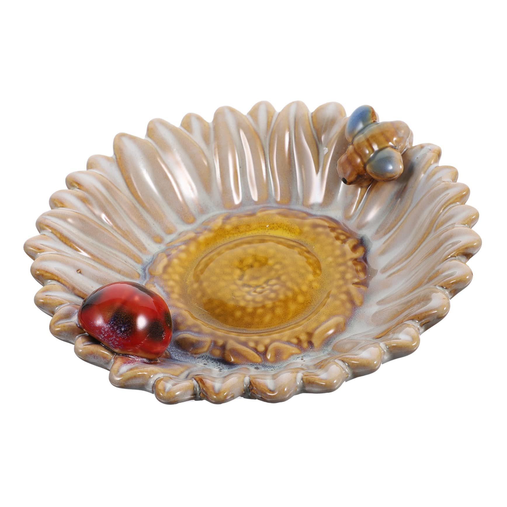Levemolo Ceramic Storage Tray Ceramic Decor Jewelry Plate Dish Ceramic Jewelry Tray Flower Plate Key Dish Sunflower Dishes Jewelry Organizer Dish Desktop Storage Tray Ceramic Sunflower Tray