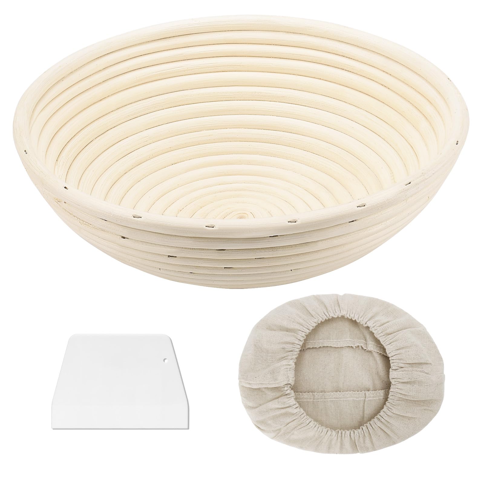 Voarge Ronde rijsmandje, diameter 25 cm, hoogte 8,5 cm, set voor brood