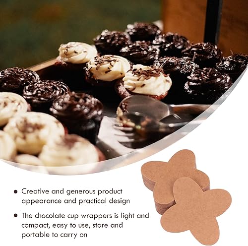 Miniatura 6 de Cabilock 100 envoltorios de chocolate de papel con trufas de chocolate, tazas de caramelo, base de postre, suministros para hornear para hacer