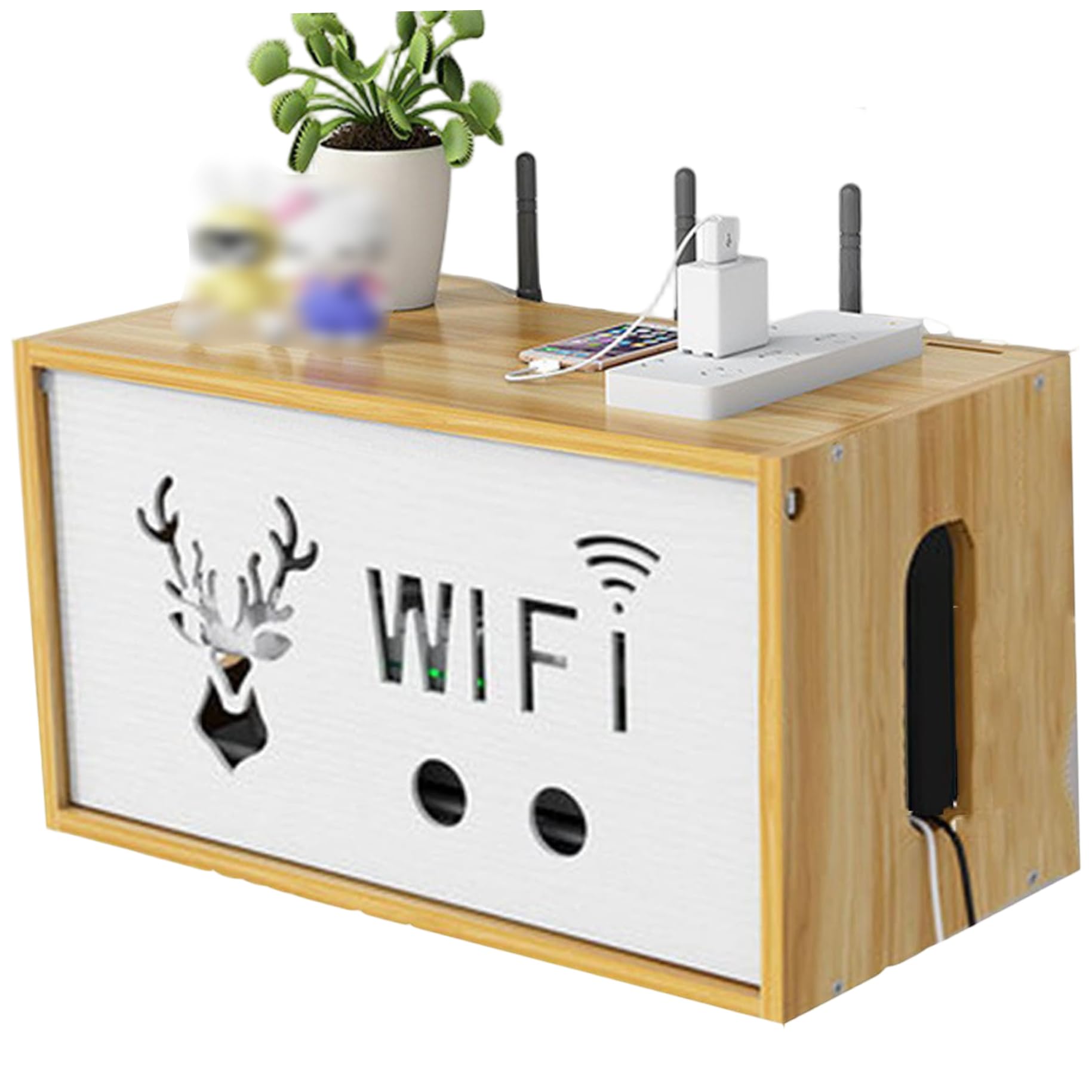 Boîte de rangement routeur Wifi ABS 13x8x8 pouces pour câbles salon