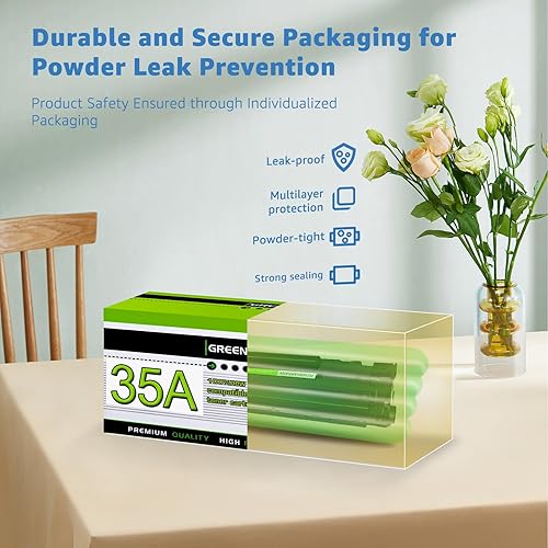 Miniatura 5 de greencycle Paquete de 4 cartuchos de tóner láser negro compatibles CB435A 35A para impresora HP Laserjet P1005 P1006 P1007 P1008 P1009