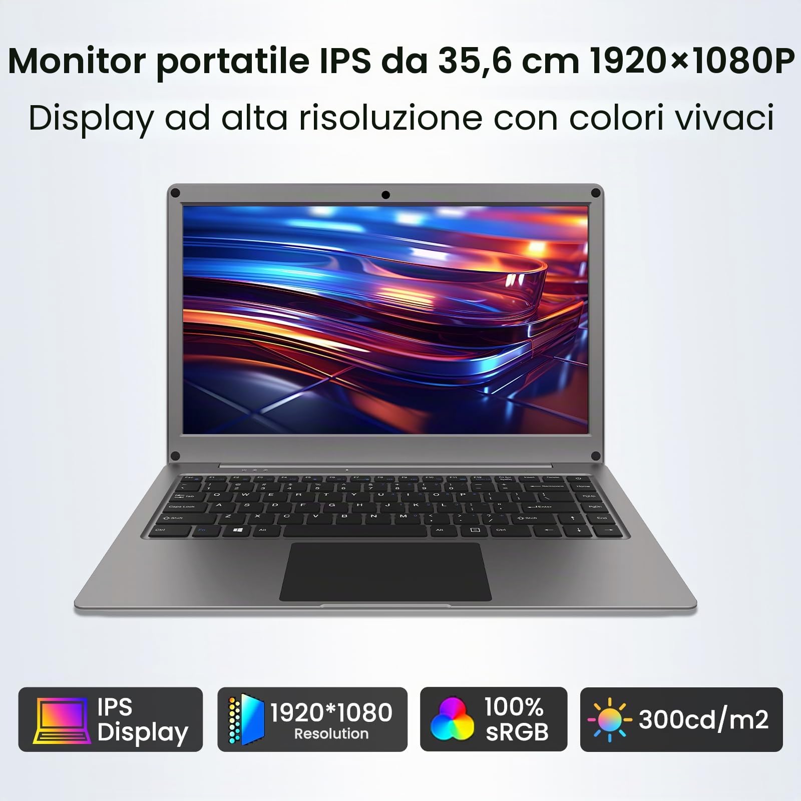 ELECROW Monitor Portatile 14 Pollici con Tastiera, Lapdock 1080P FHD IPS Display con Batteria 5000mAh, Schermo Esterno USB-C per Raspberry Pi, Cellulare, Mini PC, Mac, Switch