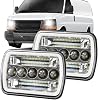 5x7 7x6 Headlights with DRL & Turn Signal,800% Brightness Xenon White H6054 H5054 Headlight Compatible with 1996-2017 GMC Savana 1500 2500 3500,HiLow Sealed Beam,IP68,Pack of 2