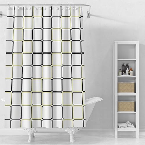 Miniatura 36 de Forro de cortina de ducha, forro de ducha de hojas de plátano de PEVA 4G, cortinas de ducha impermeables de plástico, 72 x 72 pulgadas con agujeros