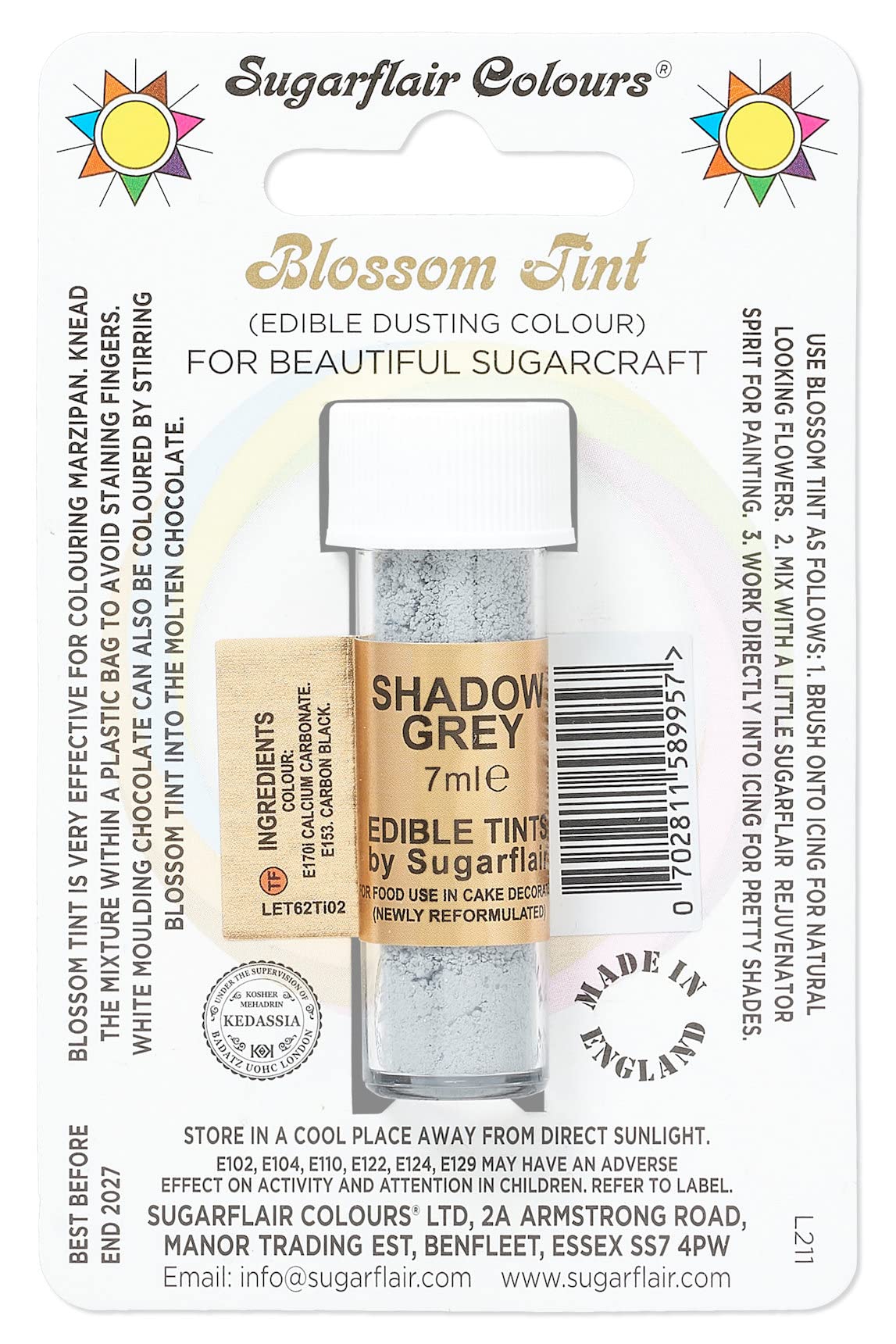 Sugarflair Blossom Tint Grape Violet Food Colouring and Dusting Powder, Matt Finish, Brush On or Mix with Rejuvenator Spirit to Create a One of A Kind Cake - 7ml — view 54