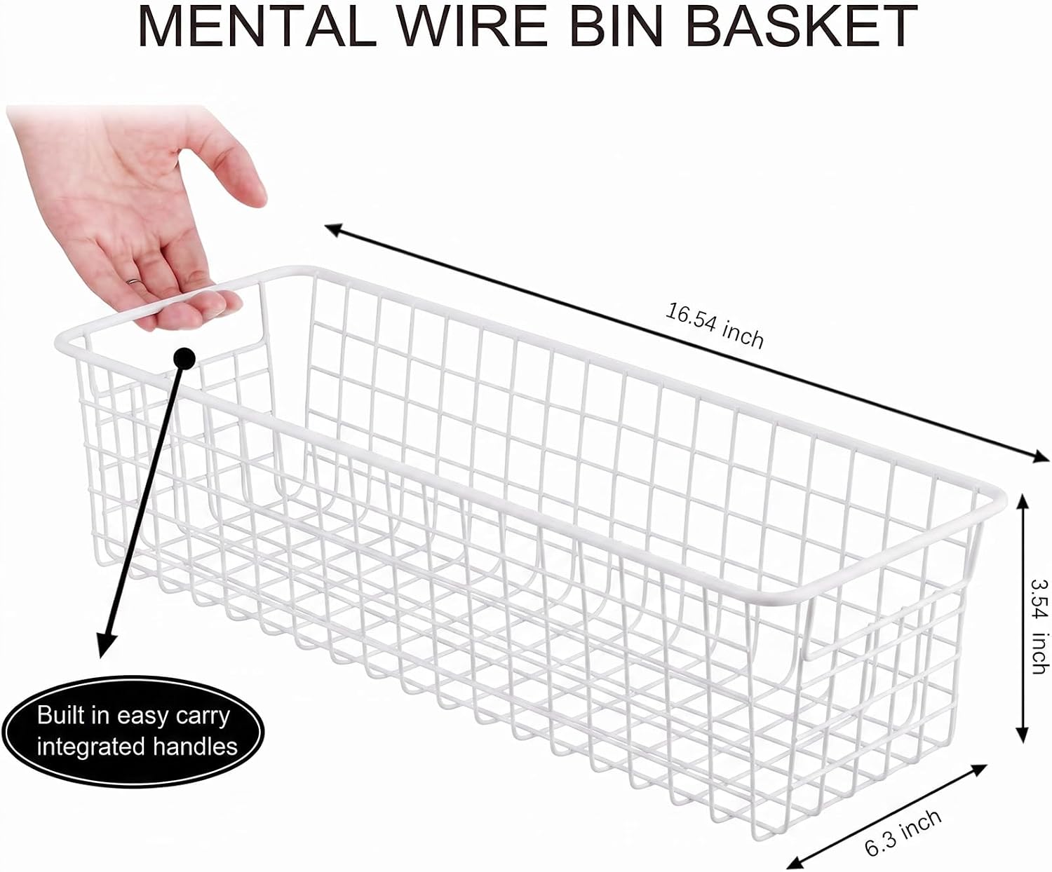 SheeChung Wire Storage Baskets, Metal Toilet Paper Basket Holder, White image 3