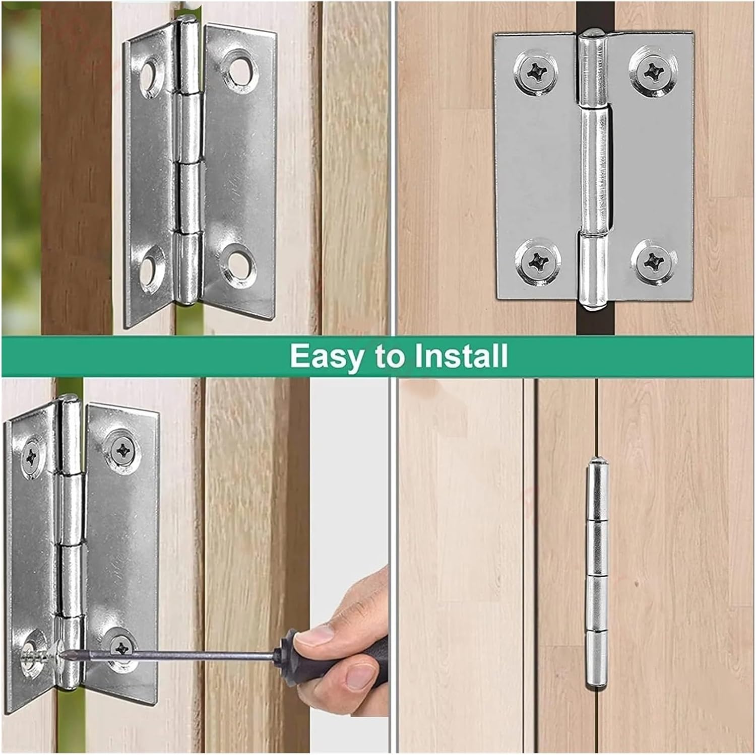 Adjustable Hinges Door Closing Hinges 20pcs 1.5 Inch Stainless Steel Folding Butt Cabinet Mini Door Hinge