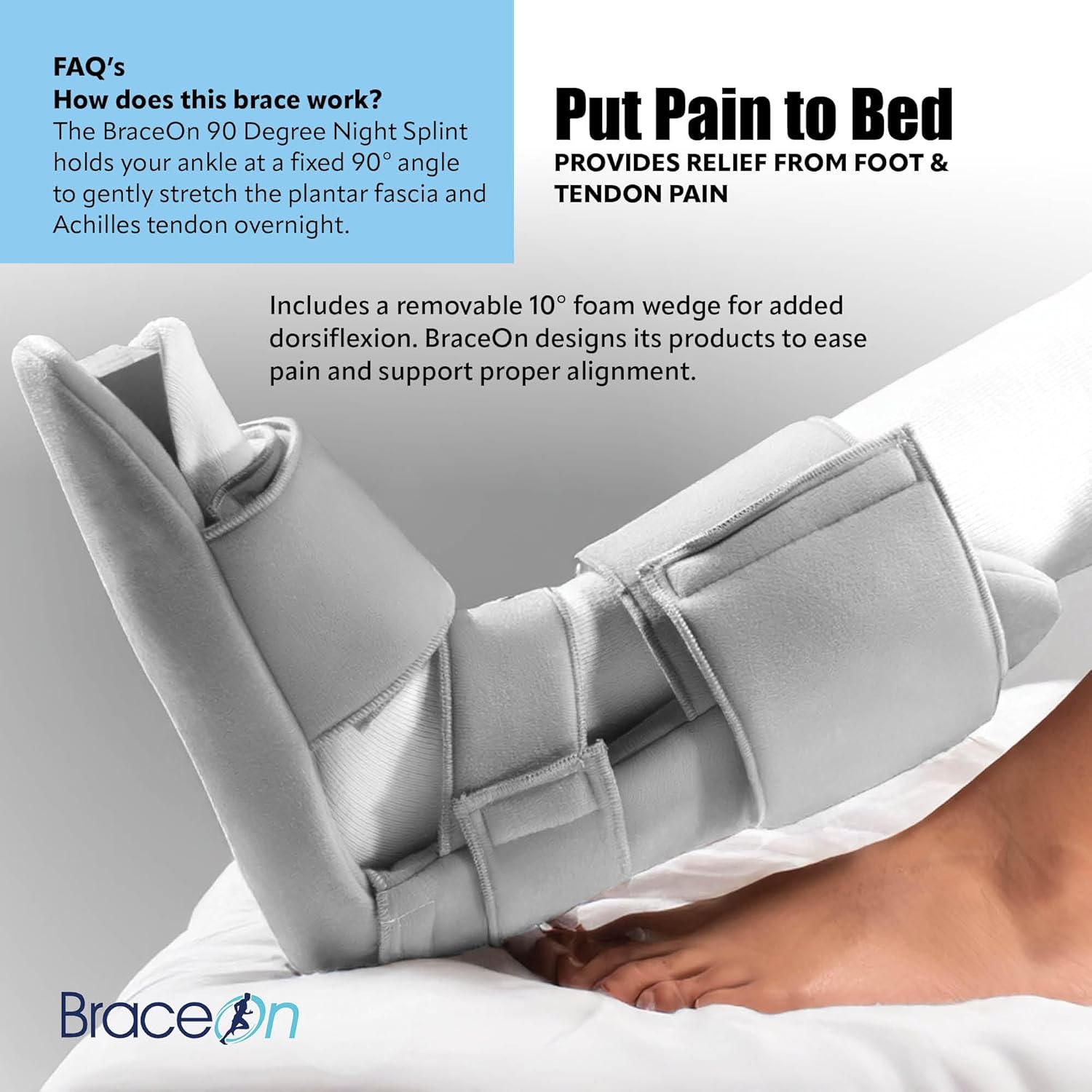 Brace On 90 Degree Night Splint, Brace for Plantar Fasciitis, For Women & Men: Small is for Mens Shoe size (Youth 3.5 to 5.5) or Womens Shoe Size 5-7 - Image 6