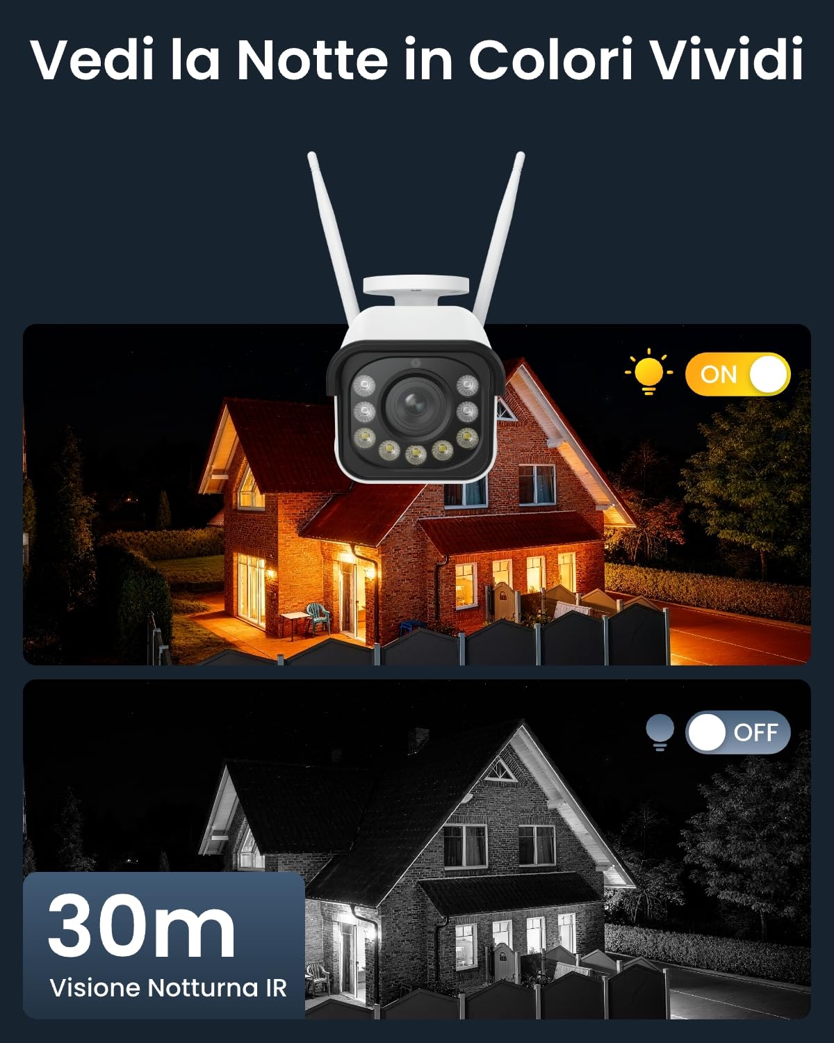 Reolink 4K 8MP Telecamera Wi-Fi Esterno con 5X Zoom Ottico, Rilevamento di Persona/Veicolo/Animale, Videocamera di Sorveglianza con Wi-Fi 6, Visione Notturna a Colori, Audio Bidirezionale, RLC-811WA