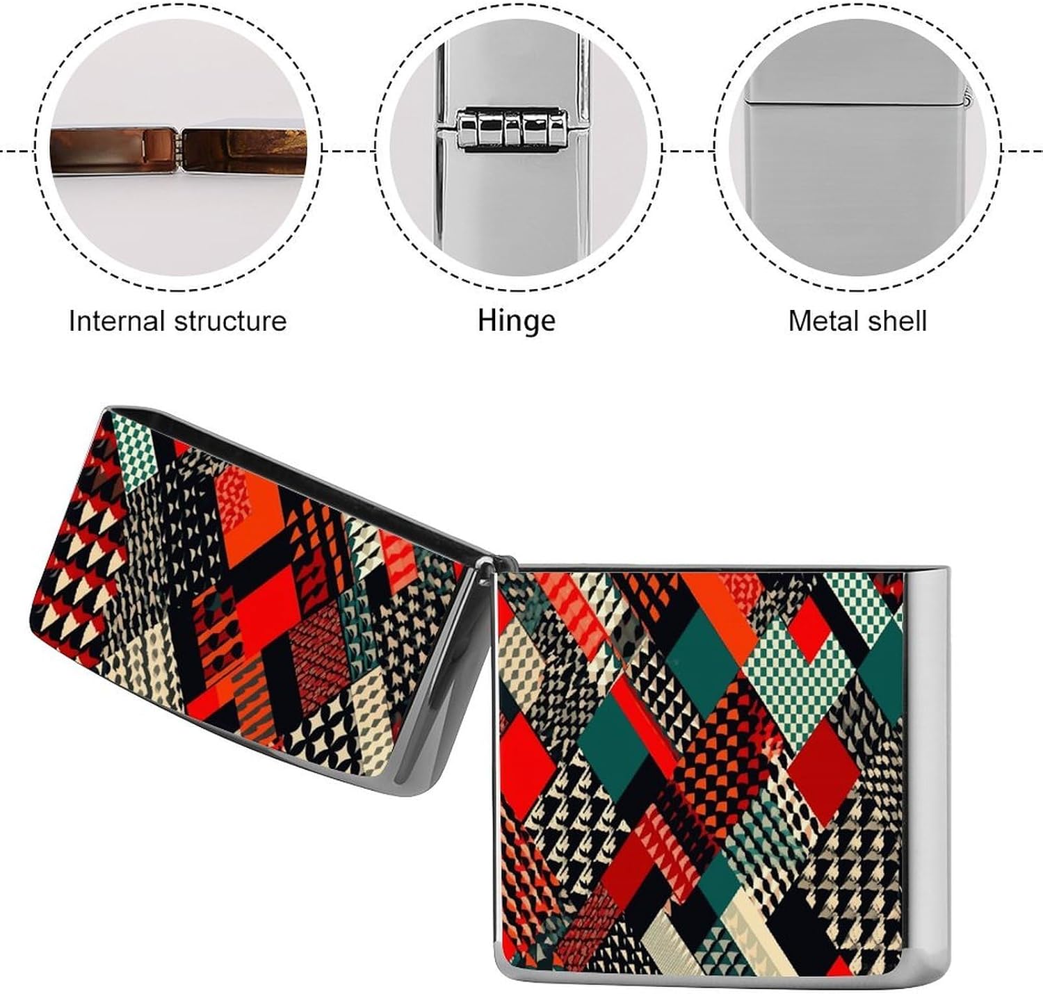 Diagonal Geometric Pattern Lighter Case Cover Holder Lighter Sleeve