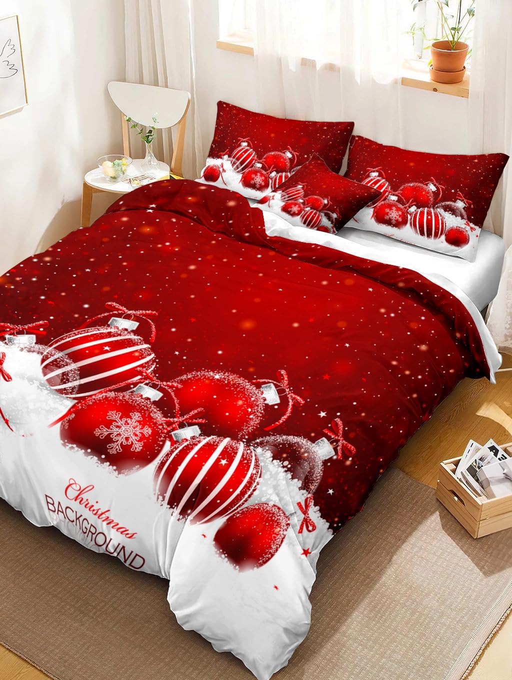 Set di biancheria da letto per letto king size, 3 pezzi, motivo