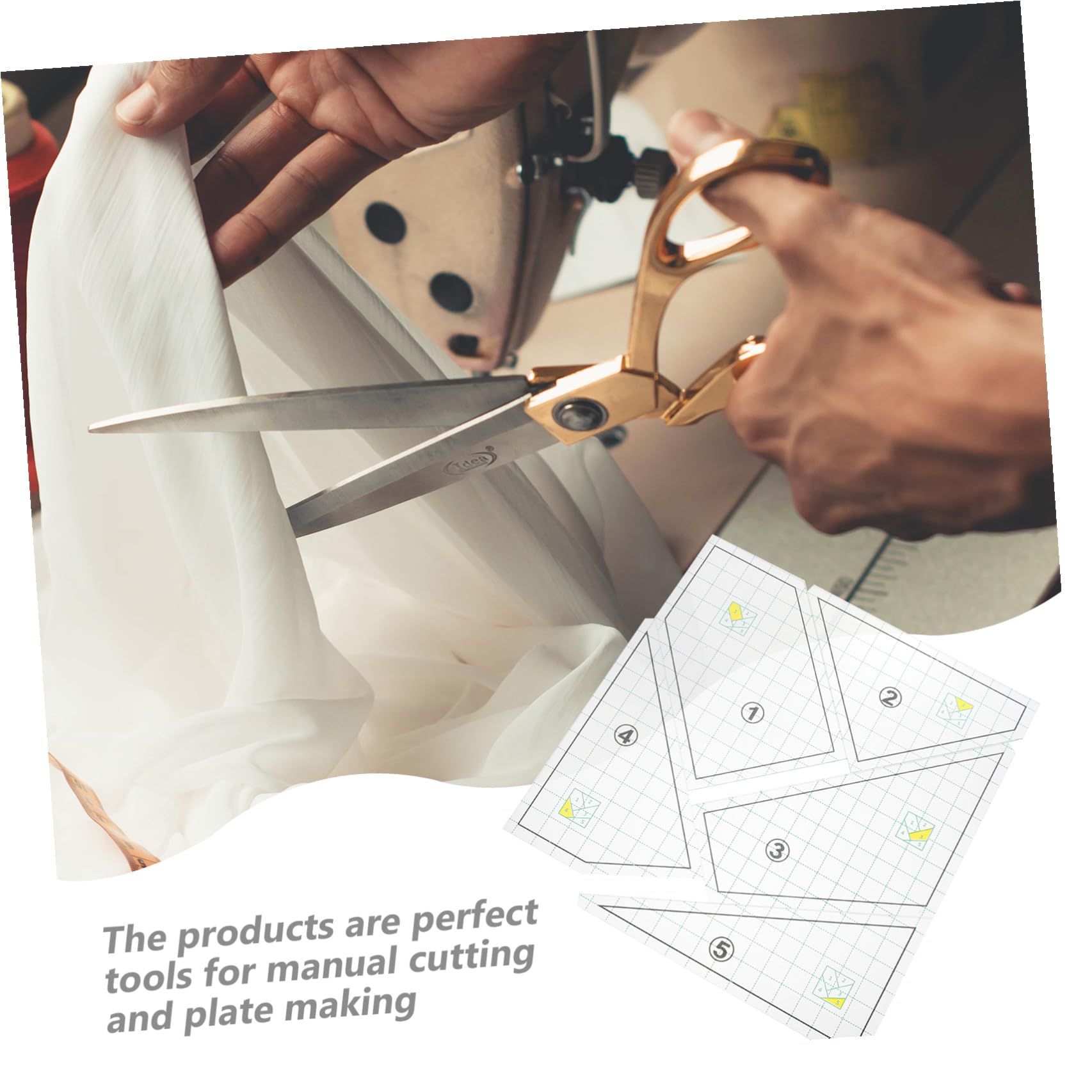 Artibetter 5pezzi Modelli Per Quilting Domestico Righelli Per Trapuntatura Strumenti Per Cucire Fai Da Te Riutilizzabili e Resistenti Per Sartoria e Modellisti