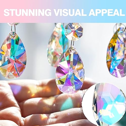 Miniatura 3 de 10 cuentas de cristal para atrapasoles grandes piezas de candelabros de cristal, adornos de cristales colgantes, atrapasoles a granel, lágrima
