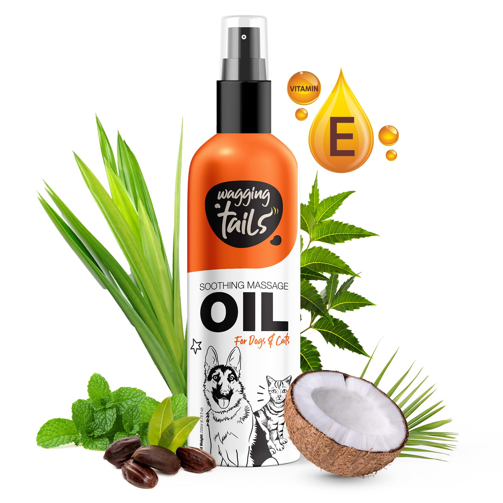 Wagging Tails Soothing Pets Oil- 200ml for Dogs, Cats and Pet with Vitamin E | Natural Oil use to Controls Hair Fall & Improves Coat Shine and Softness (B0BS3VPV9L) Amazon Price History, Amazon Price Tracker