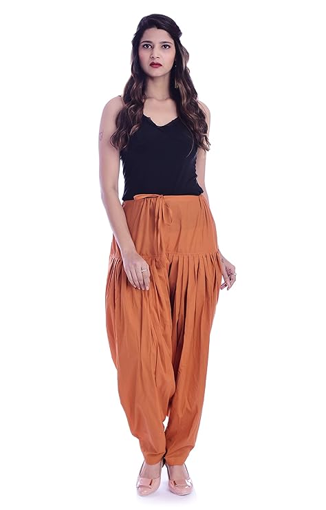 NATHAWAT Women’s Regular Fit Cotton Salwar – Rust