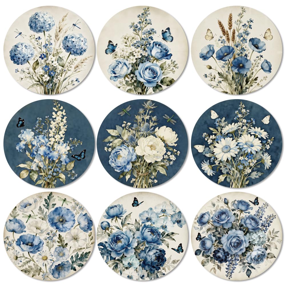 Sous-verres en bois d'art floral ANATTASOUL : élégance de table avec 9 dessous de verre de bar