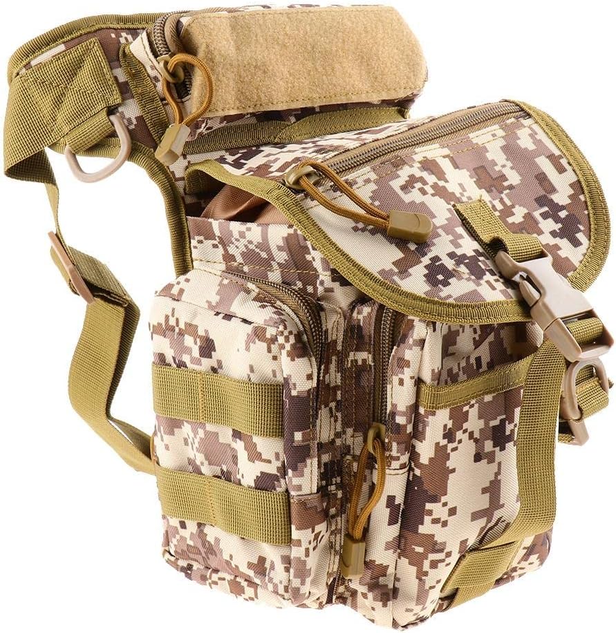 Waist Packs Utility Pouch Bag | Drop Leg Thigh Rig for Outdoor Hiking, Hunting, and Cycling | 800D Oxford Cloth Cross Over Hip Bag with Adjustable Straps - Desert Digtial