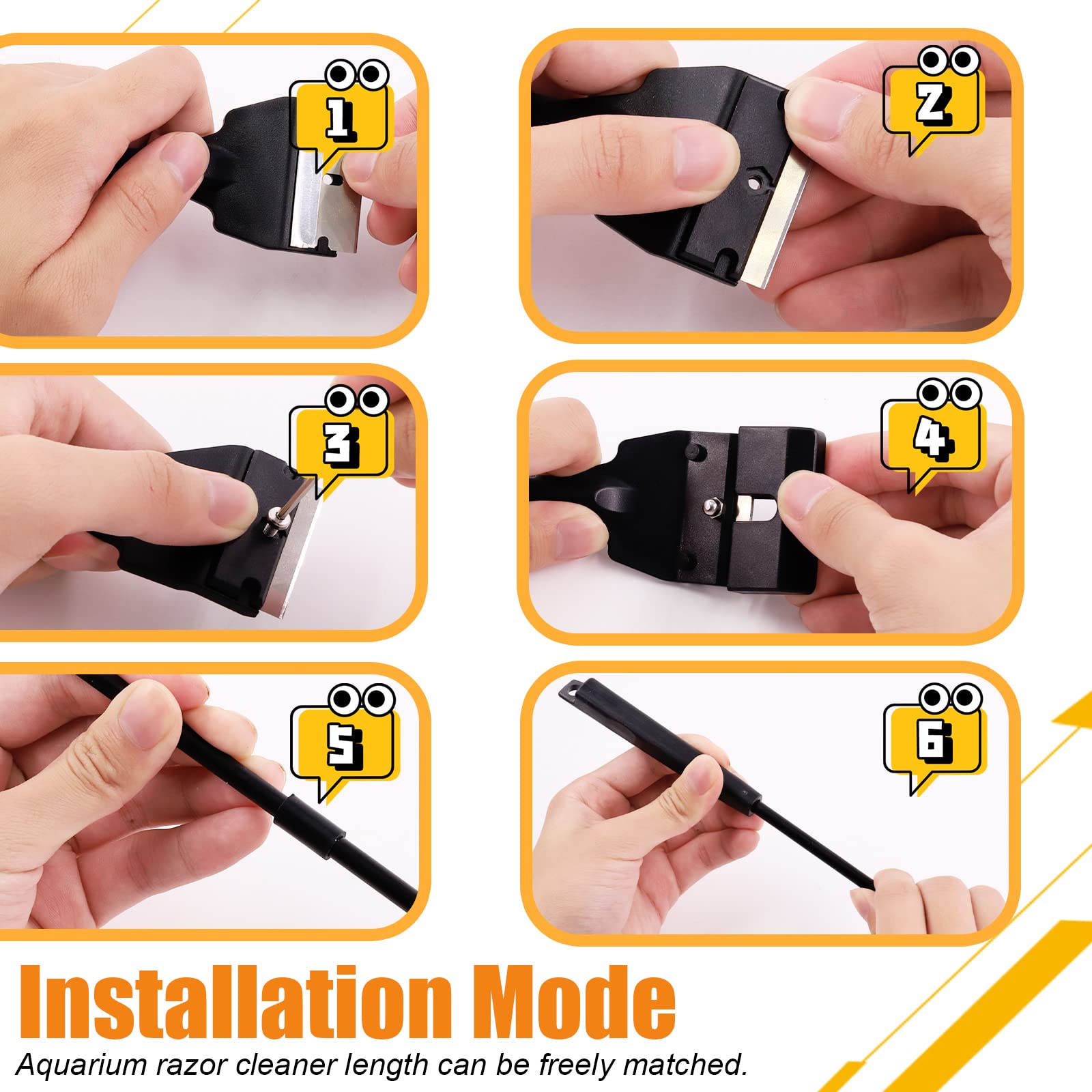 Kit de 13 outils en acier inoxydable pour aquarium - Pince à épiler, ciseaux et grattoir pour aquarium